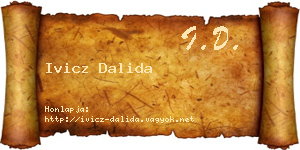 Ivicz Dalida névjegykártya